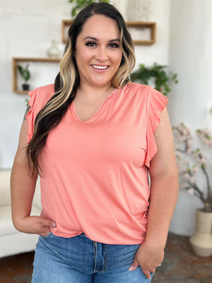 Basic Bae Full Size Bamboo Notched Ruffled Short Sleeve T-Shirt - StyleLure