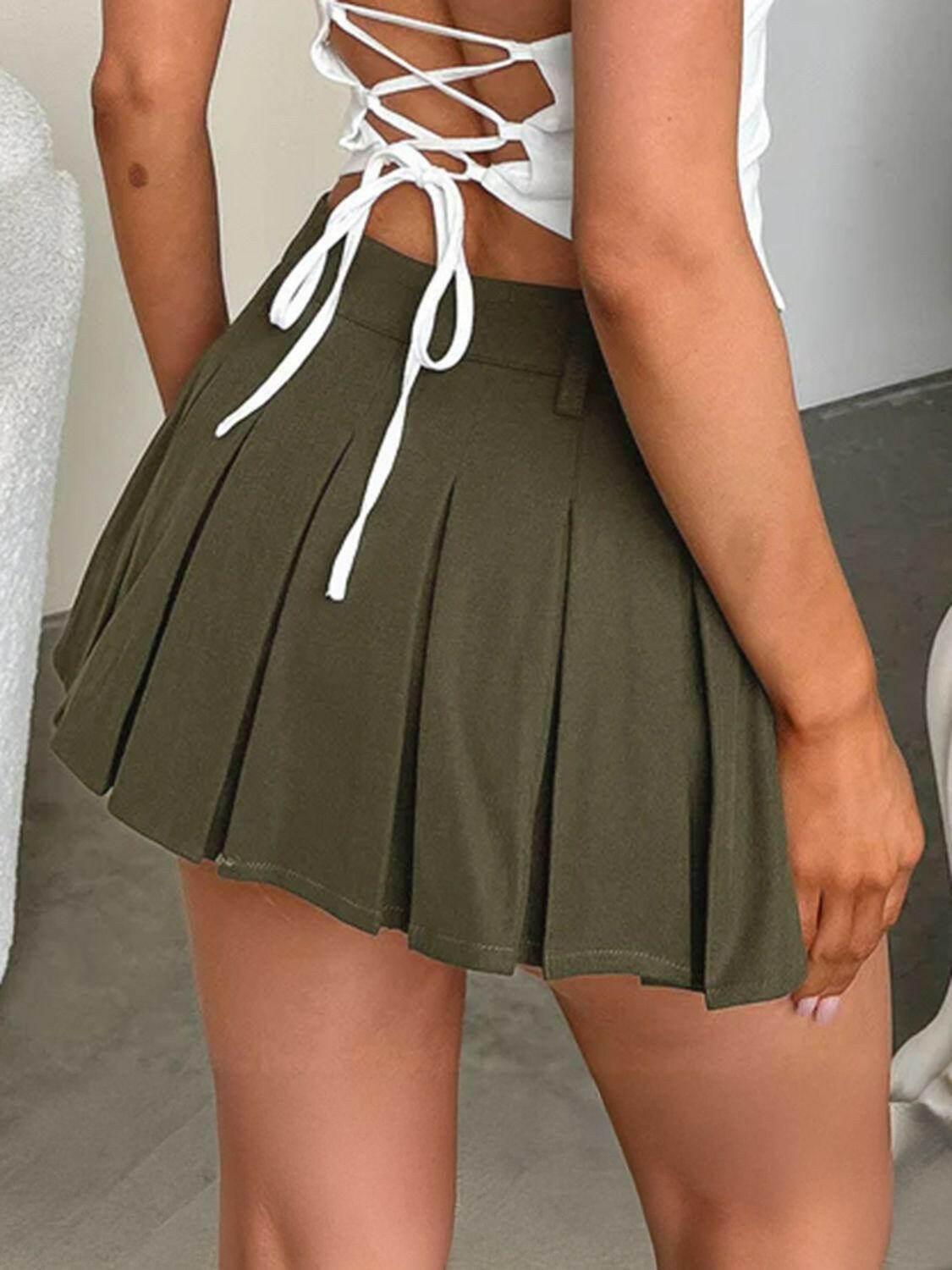 Devine Pleated Mini Skirt - StyleLure