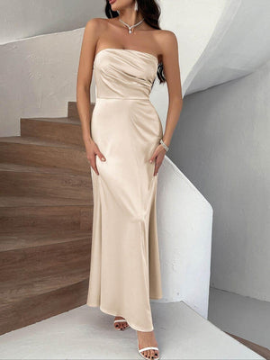 Devine Ruched Tube Maxi Dress - StyleLure