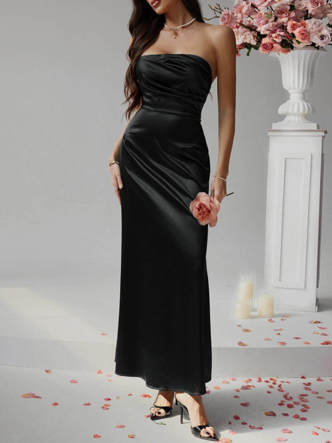 Devine Ruched Tube Maxi Dress - StyleLure