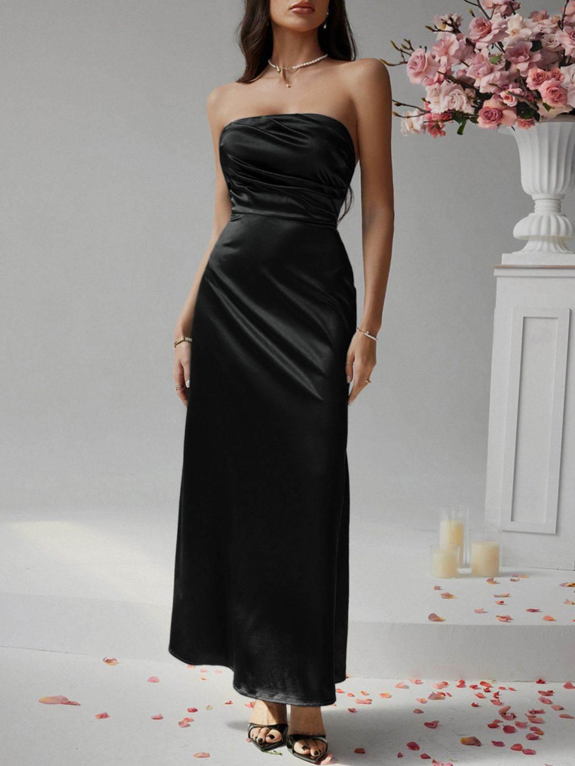 Devine Ruched Tube Maxi Dress - StyleLure