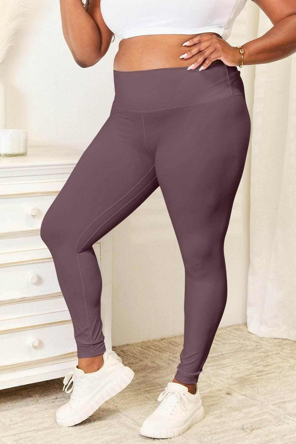 Double Take Wide Waistband Sports Leggings - StyleLure
