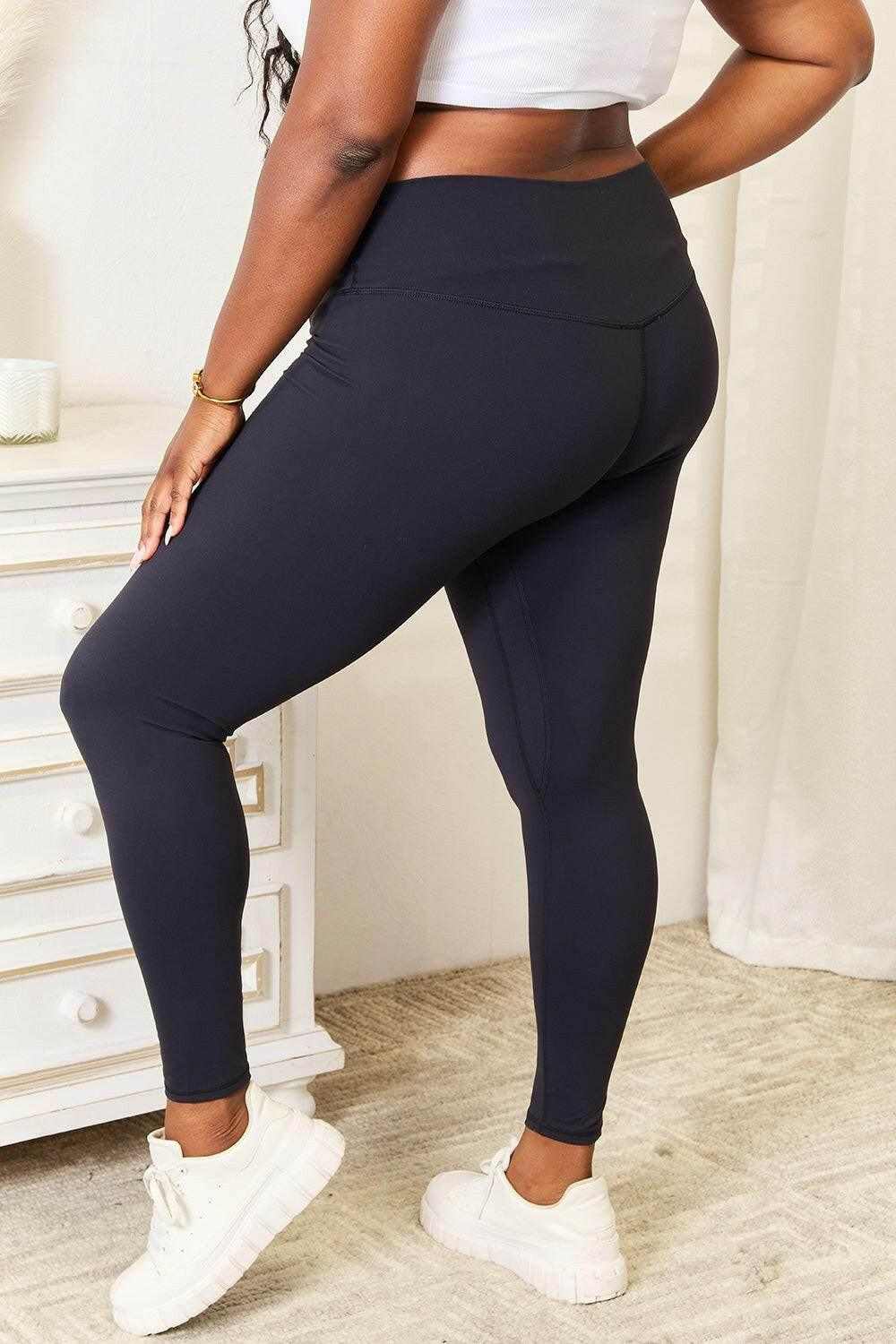 Double Take Wide Waistband Sports Leggings - StyleLure