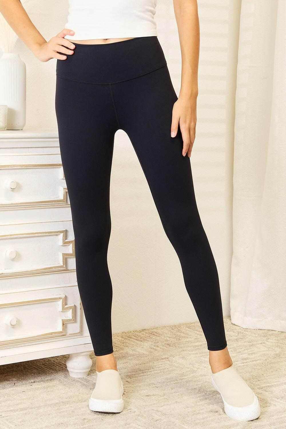 Double Take Wide Waistband Sports Leggings - StyleLure