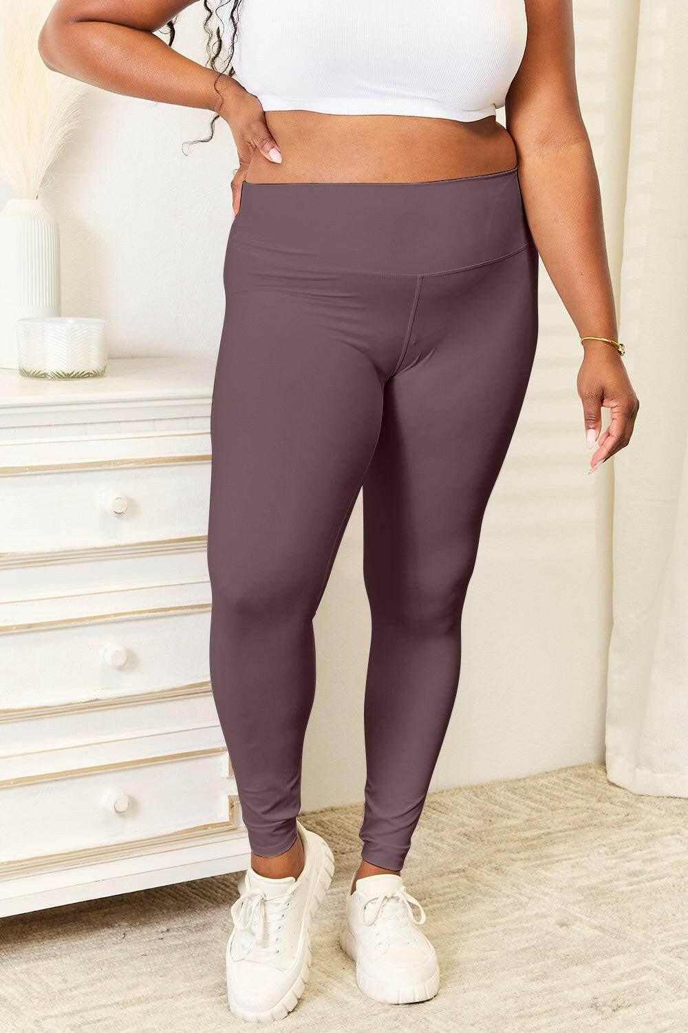 Double Take Wide Waistband Sports Leggings - StyleLure