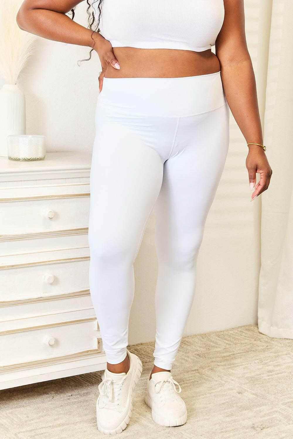 Double Take Wide Waistband Sports Leggings - StyleLure
