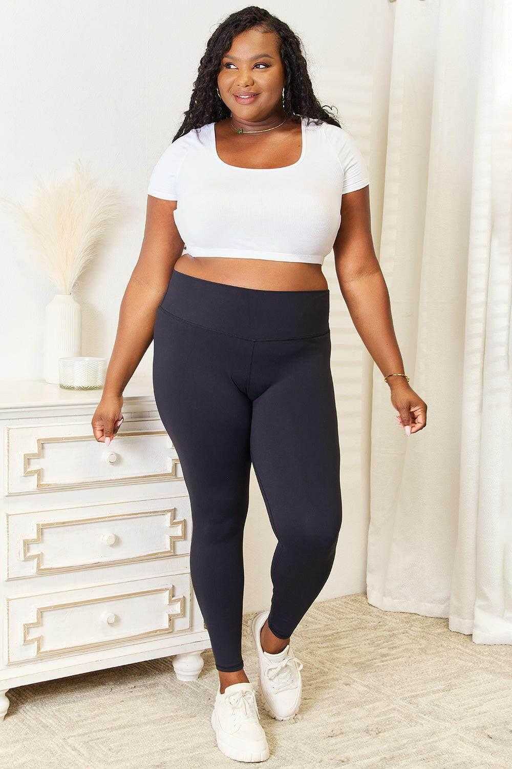 Double Take Wide Waistband Sports Leggings - StyleLure