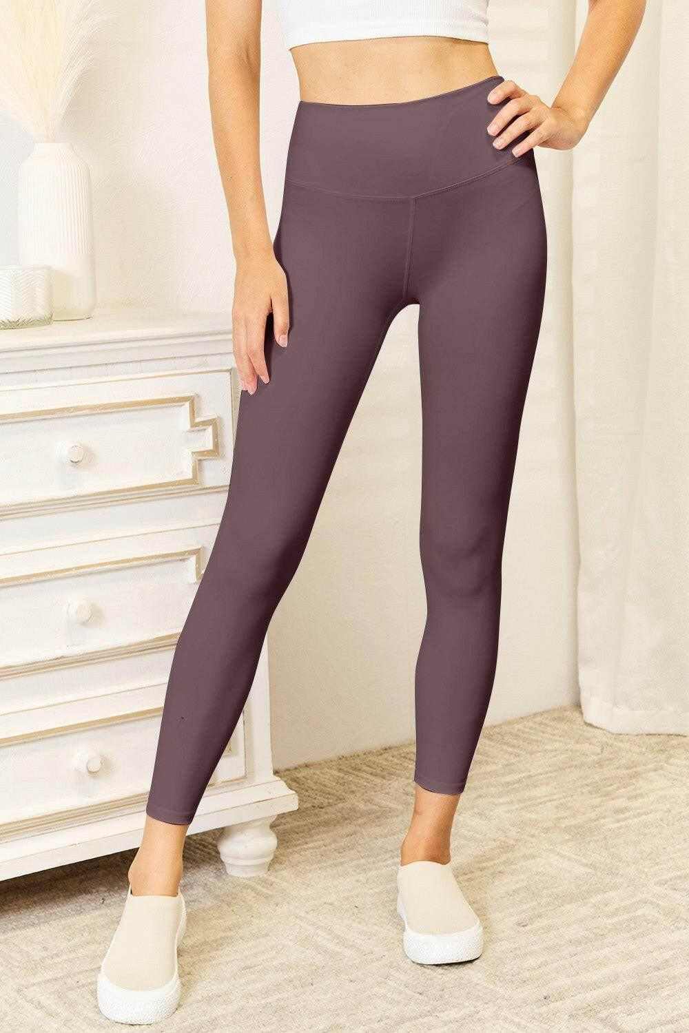 Double Take Wide Waistband Sports Leggings - StyleLure