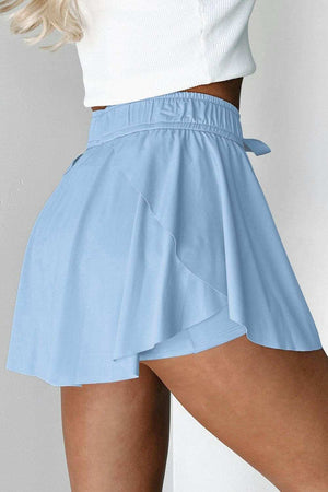 Drawstring High Waist Lined Active Skorts - StyleLure