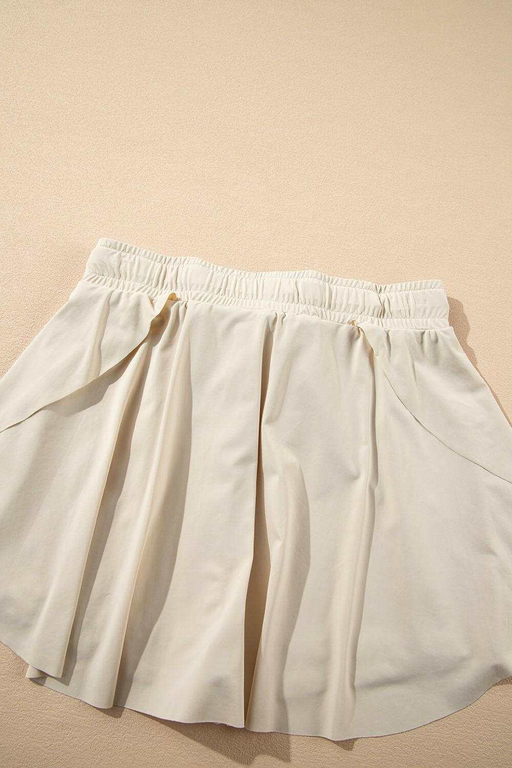 Drawstring High Waist Lined Active Skorts - StyleLure