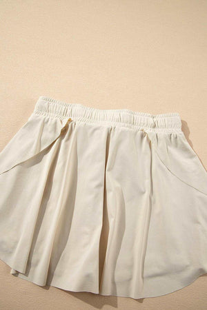 Drawstring High Waist Lined Active Skorts - StyleLure