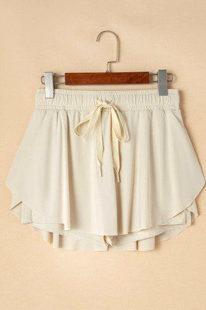 Drawstring High Waist Lined Active Skorts - StyleLure