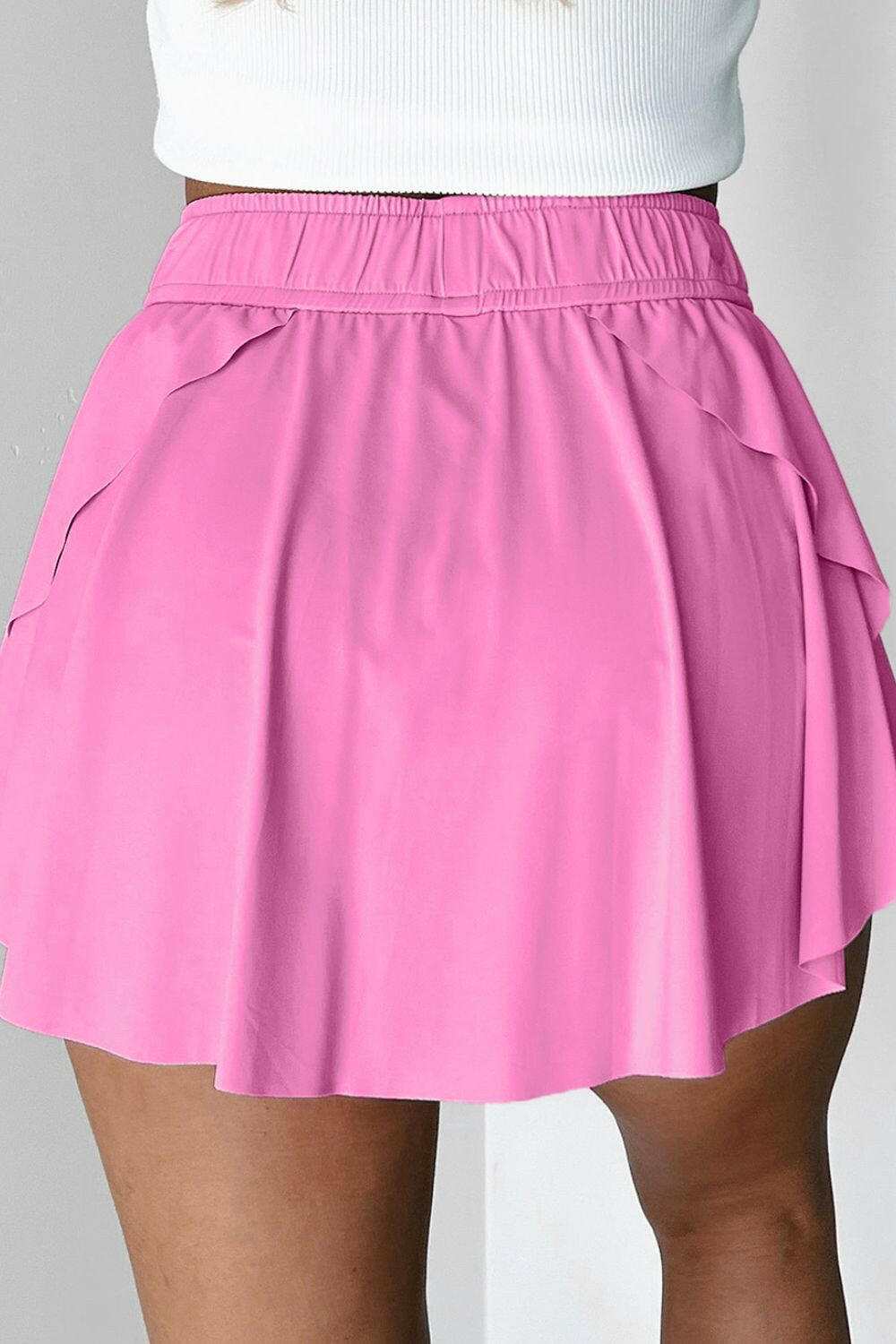 Drawstring High Waist Lined Active Skorts - StyleLure
