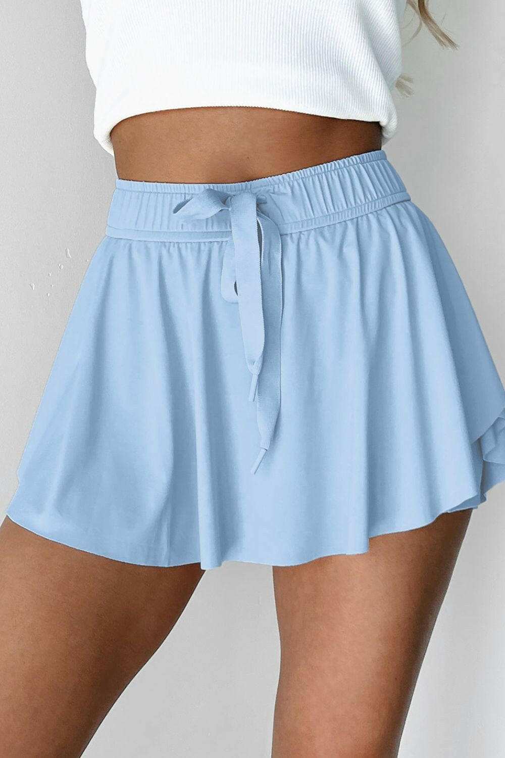 Drawstring High Waist Lined Active Skorts - StyleLure