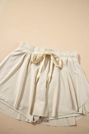 Drawstring High Waist Lined Active Skorts - StyleLure