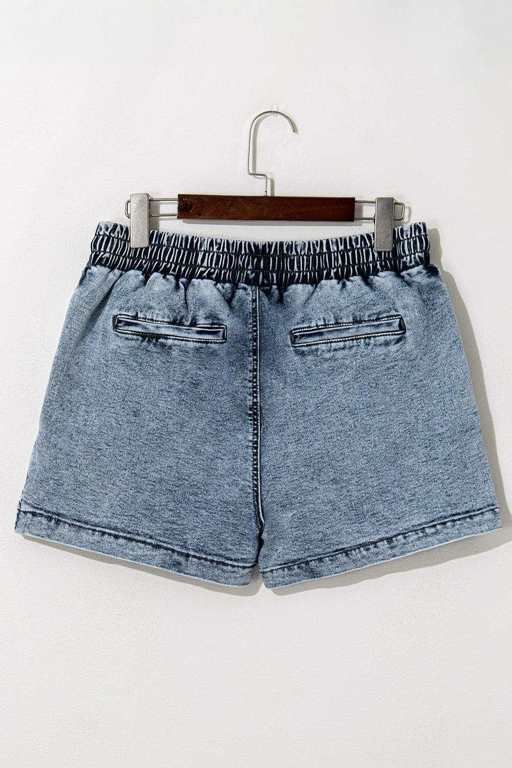 Drawstring High Waist Pocketed Denim Shorts - StyleLure