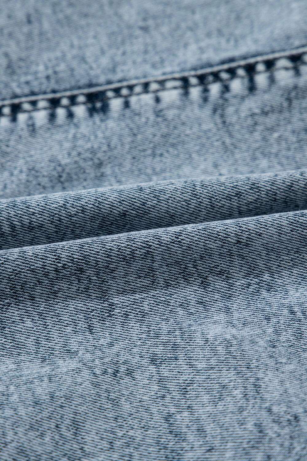 Drawstring High Waist Pocketed Denim Shorts - StyleLure