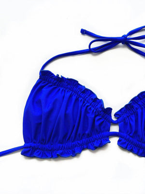 Frill Trill Halter Neck Bikini Set - StyleLure