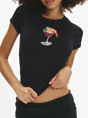 Graphic Round Neck Short Sleeve T-Shirt - StyleLure