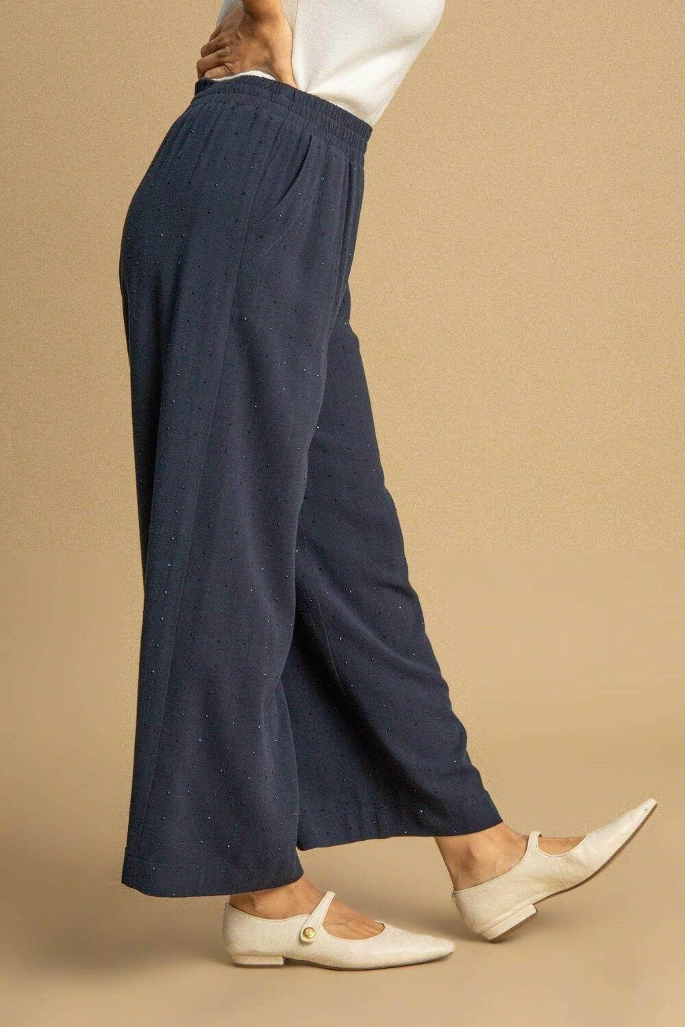 Umgee Full Size High Waisted Embellished Linen Pants Plus Size - StyleLure