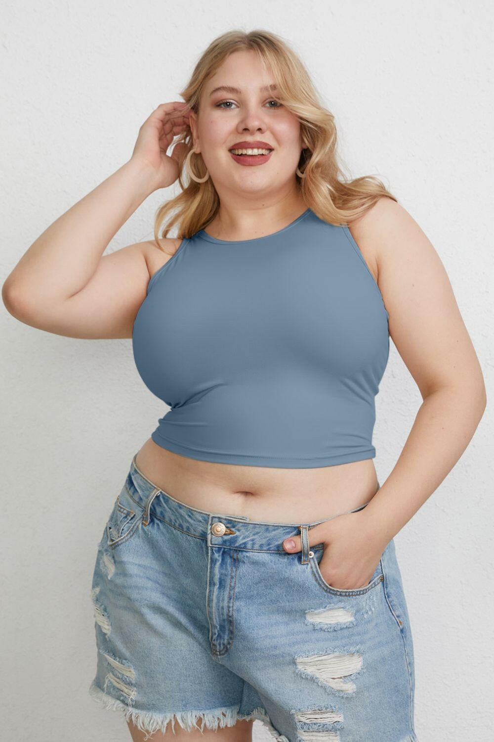 Basic Bae Full Size Round Neck Slim Tank - StyleLure
