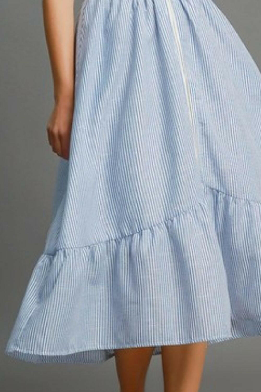 Umgee Full Size Striped Midi Dress with Smocked Waist Plus Size - StyleLure