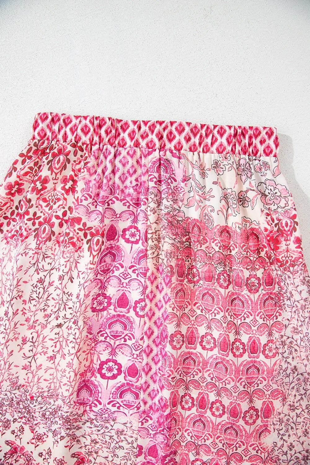Printed Tassel Drawstring High Waist Maxi Skirt - StyleLure
