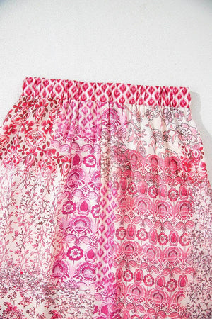 Printed Tassel Drawstring High Waist Maxi Skirt - StyleLure