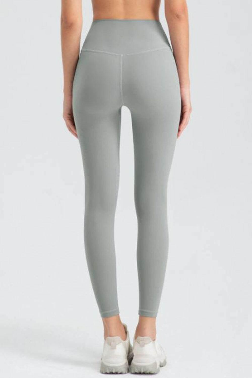 Wide Waistband Slim Fit Active Leggings - StyleLure