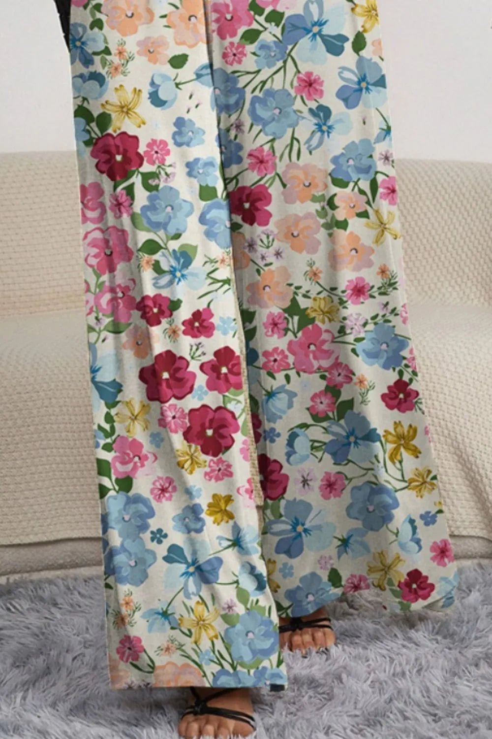 FAM - FAM Decorative Button Spaghetti Strap Wide Leg Jumpsuit - StyleLure