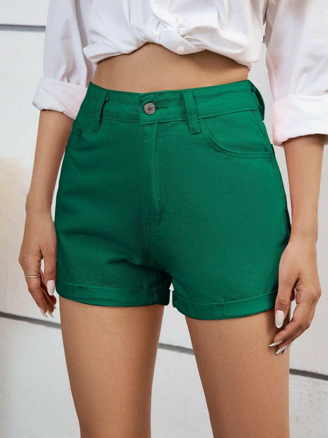 High Waist Denim Shorts - StyleLure