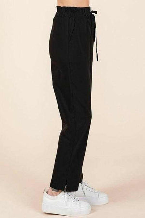 Mittoshop Paperbag Waist Tapered Straight Pants - StyleLure