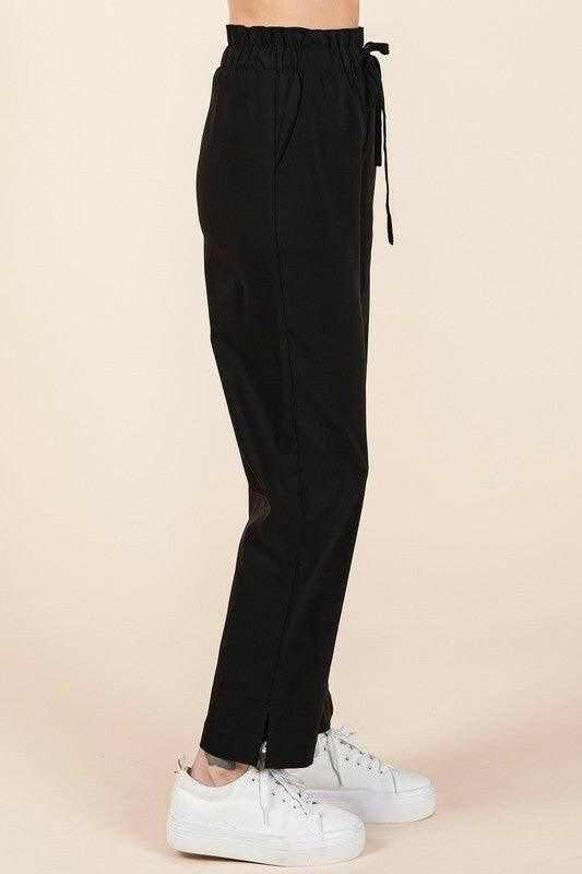 Mittoshop Paperbag Waist Tapered Straight Pants - StyleLure