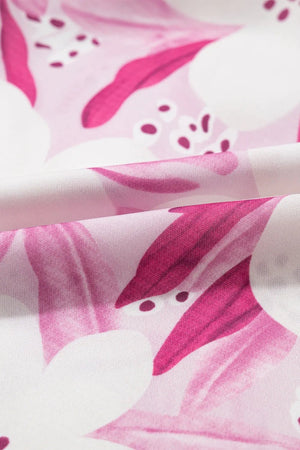 Floral Frilled Collar Short Sleeve Blouse Top - StyleLure