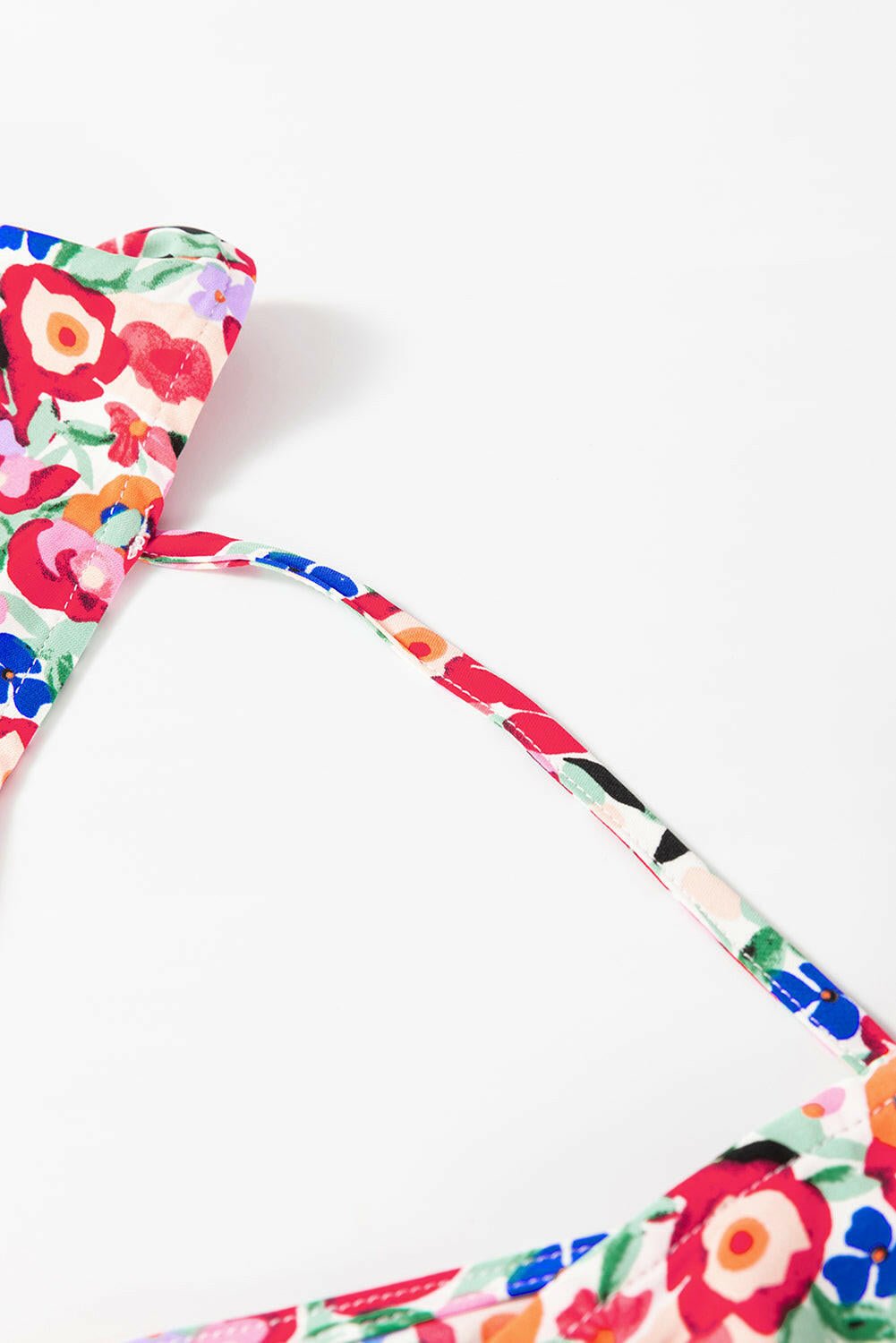 Floral Half Sleeve Deep V Neck Cutout Back Maxi Dress - StyleLure