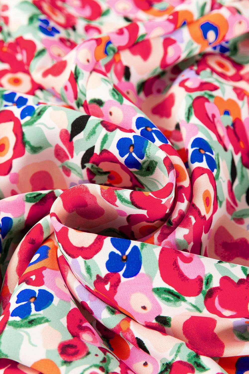 Floral Half Sleeve Deep V Neck Cutout Back Maxi Dress - StyleLure