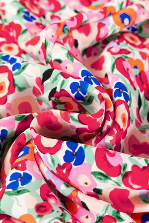 Floral Half Sleeve Deep V Neck Cutout Back Maxi Dress - StyleLure