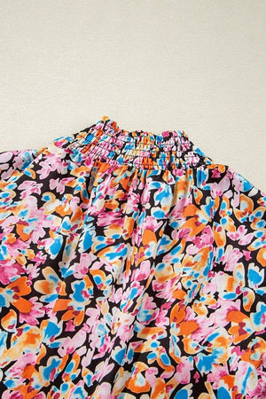 Floral Print Flutter Sleeve Blouse Top - StyleLure