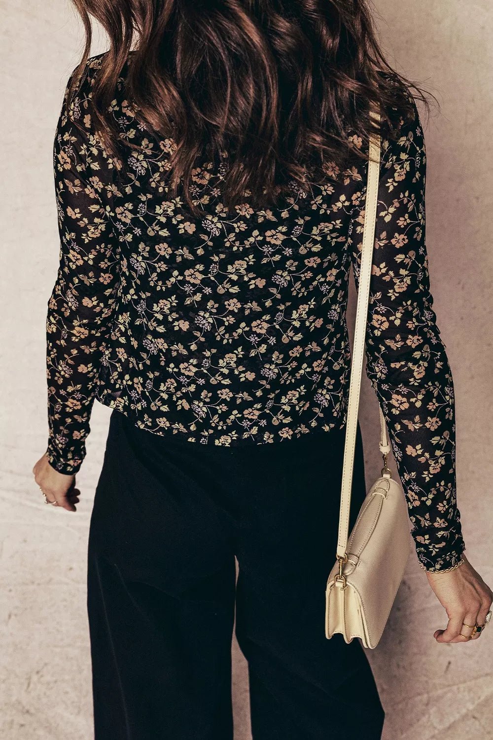 Floral Print Mesh Tank Button Front Slim Cardigan 2pcs Set - StyleLure