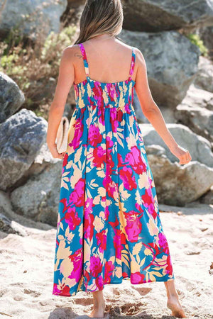 Floral Square Neck Cami Dress with Pockets - StyleLure