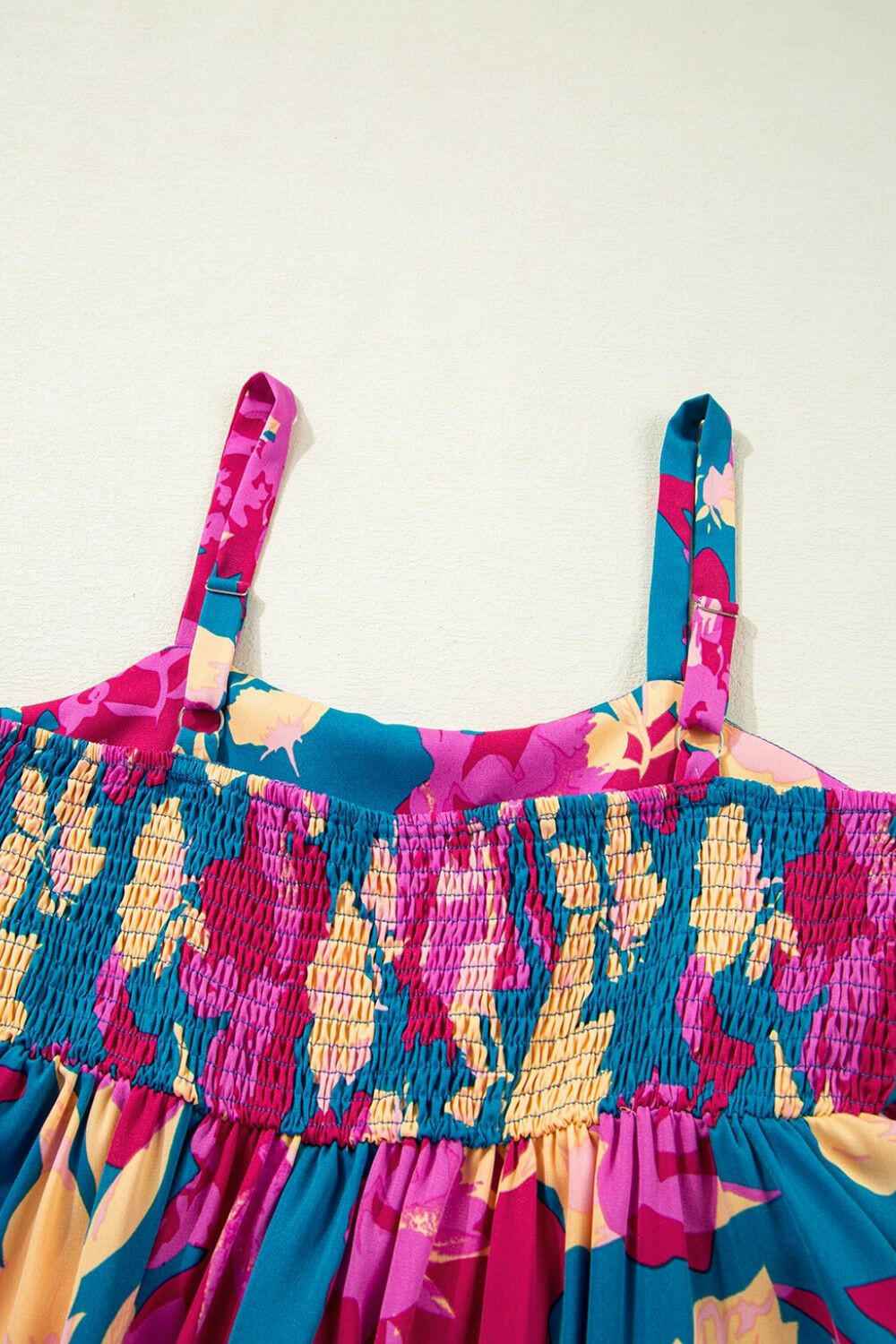 Floral Square Neck Cami Dress with Pockets - StyleLure