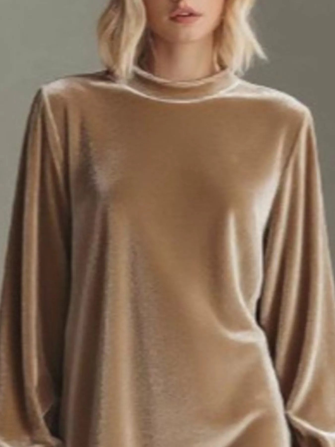 Full Size Velvet Long Sleeve Mini Dress Plus Size - StyleLure