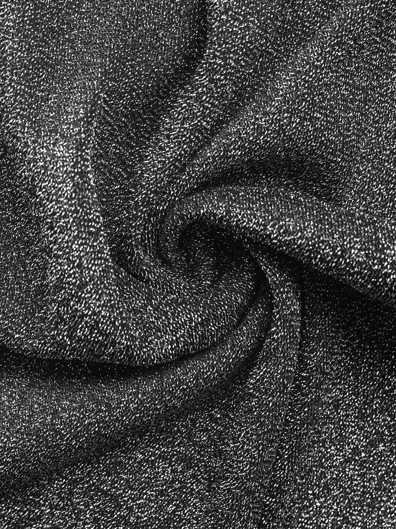 Glitter One Shoulder Long Sleeve Wide Leg Jumpsuit - StyleLure