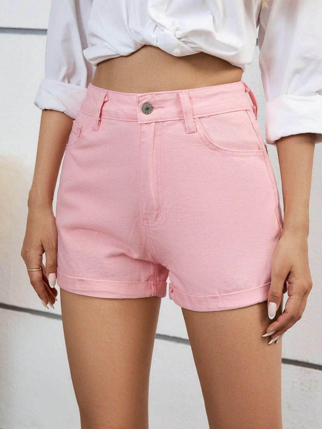 High Waist Denim Shorts - StyleLure