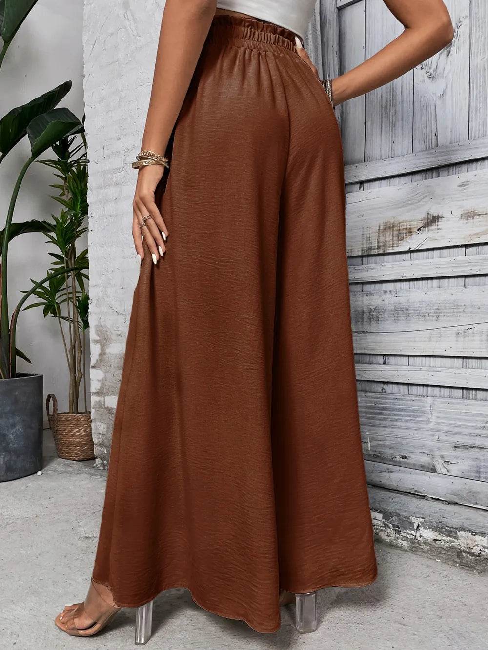 Honey Tied High Waist Wide Leg Pants - StyleLure