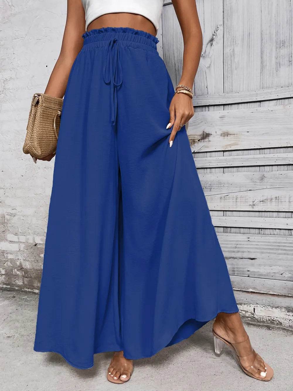 Honey Tied High Waist Wide Leg Pants - StyleLure