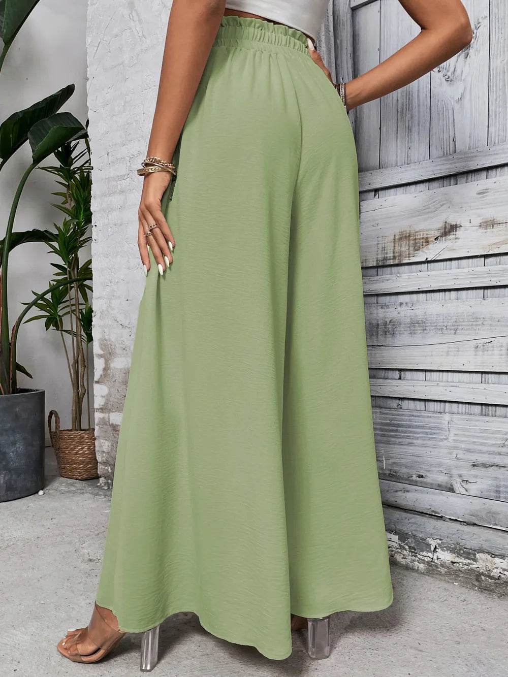 Honey Tied High Waist Wide Leg Pants - StyleLure