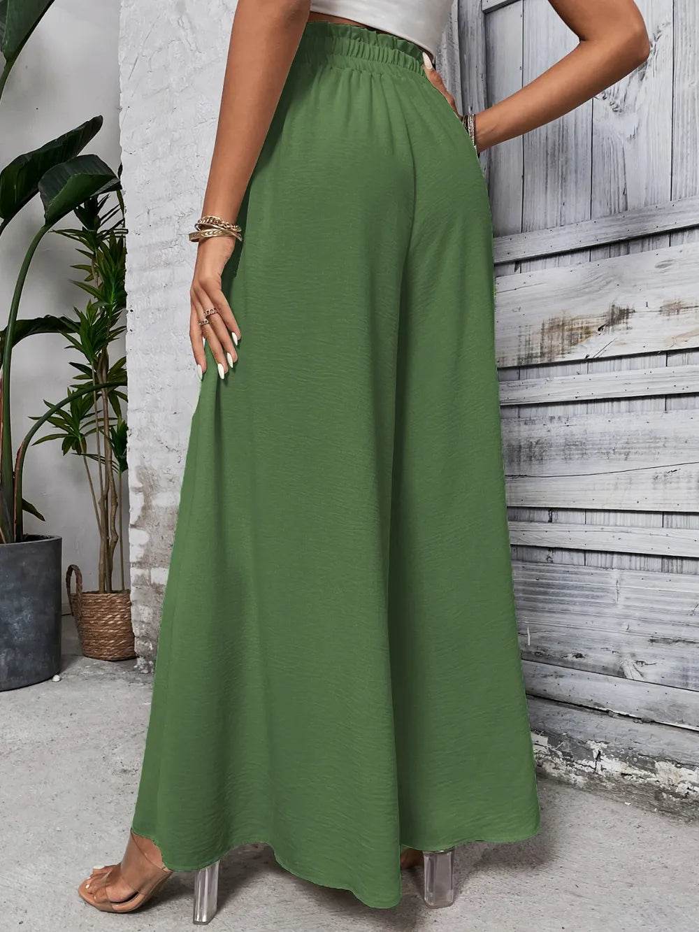 Honey Tied High Waist Wide Leg Pants - StyleLure