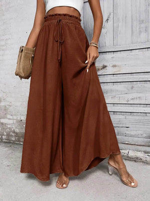 Honey Tied High Waist Wide Leg Pants - StyleLure