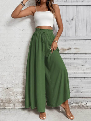 Honey Tied High Waist Wide Leg Pants - StyleLure
